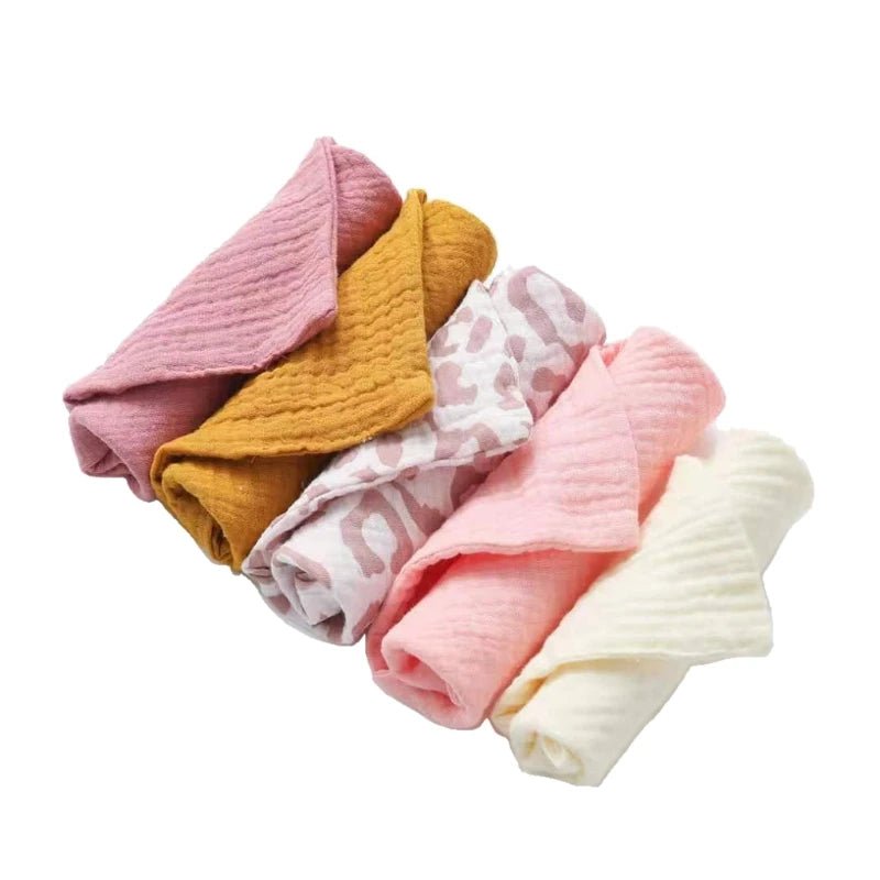 Baby Washcloths Set 5 Pcs – Soft Cotton Muslin