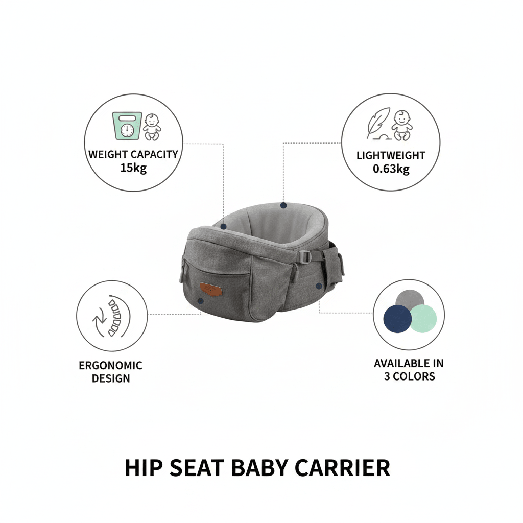Hip Seat Baby Carrier – Ergonomic, Hands-Free, 0-3 Years