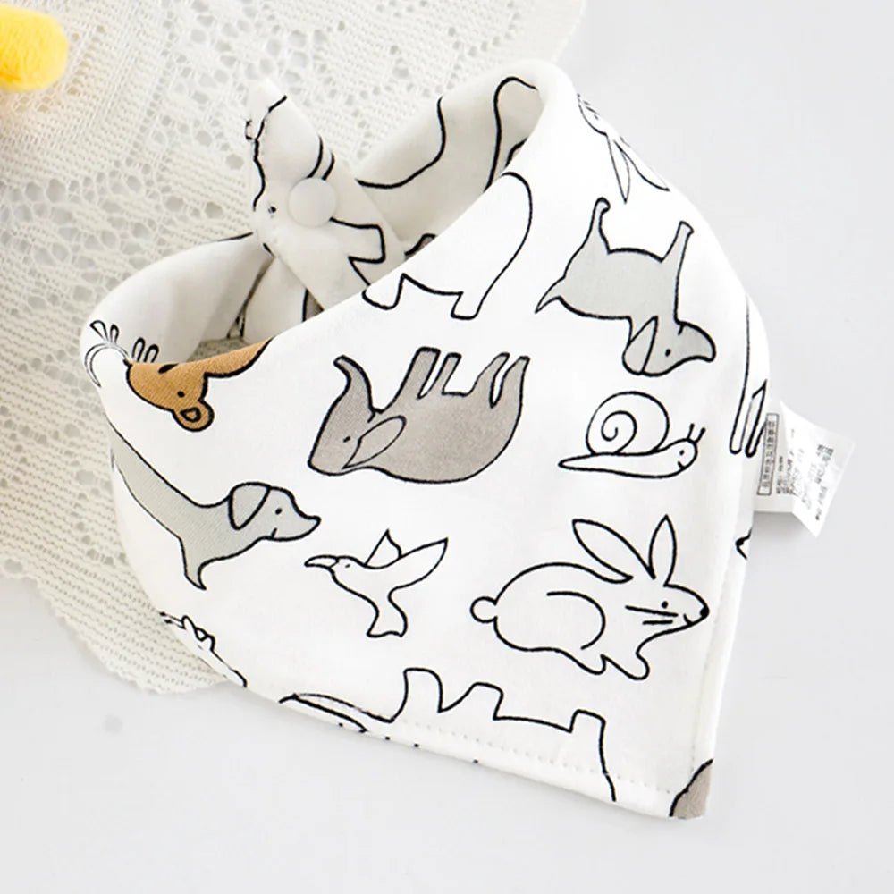 Baby Bibs Cotton Cute Animal Print Saliva Towel Bandana Bibs Newborn Teething Drooling Bib Unisex Feeding Apron For Boy Girl - Shoptonyg.com