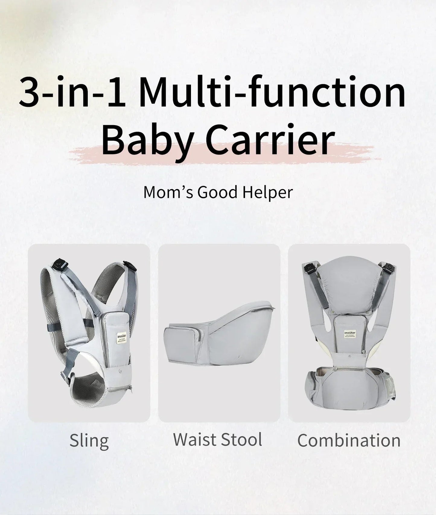 Baby Carrier Front-Facing with Hip Seat & Storage Pockets - Shoptonyg.com