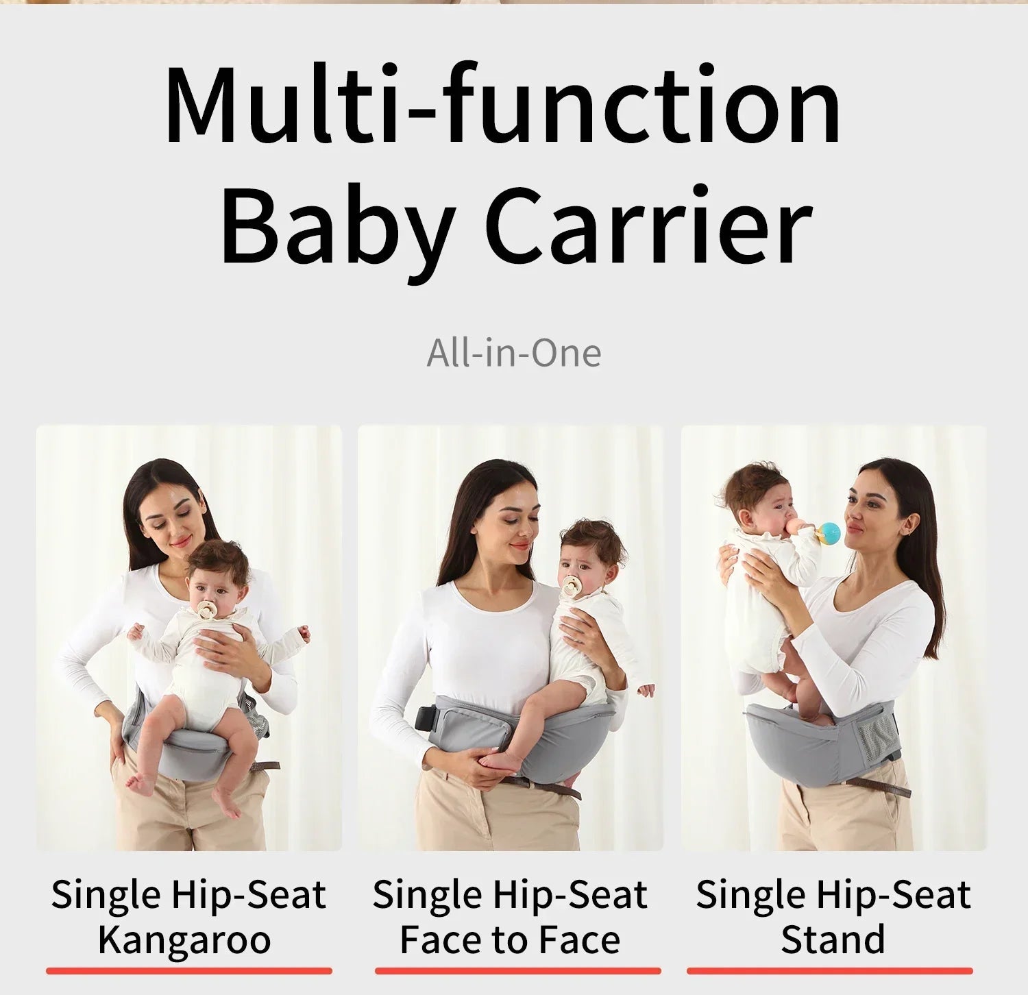 Baby Carrier Front-Facing with Hip Seat & Storage Pockets - Shoptonyg.com