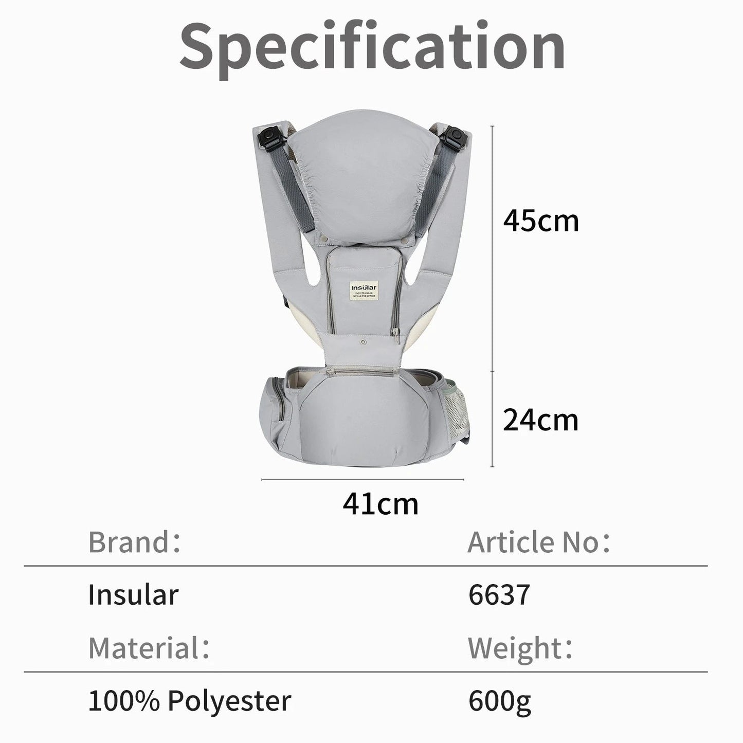 Baby Carrier Front-Facing with Hip Seat & Storage Pockets - Shoptonyg.com