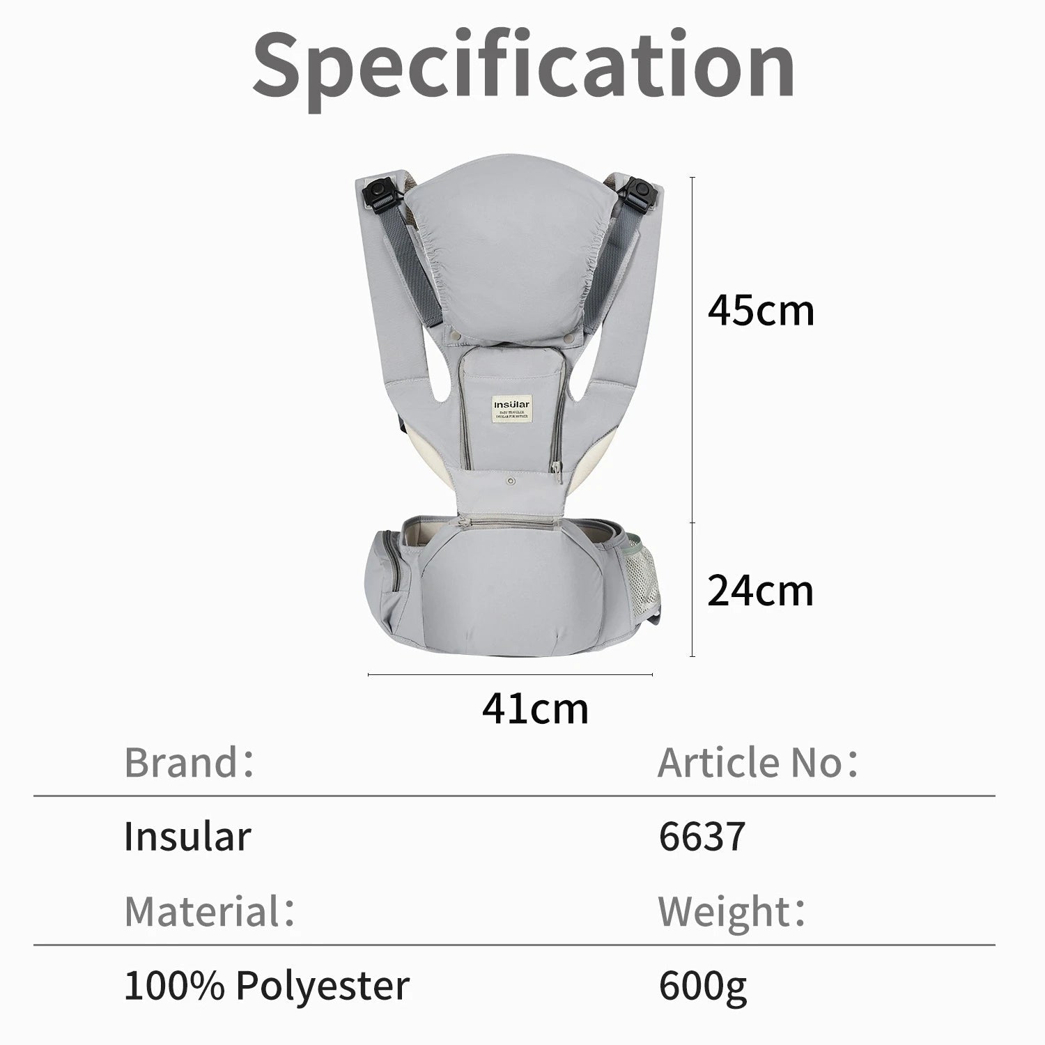 Baby Carrier Front-Facing with Hip Seat & Storage Pockets - Shoptonyg.com