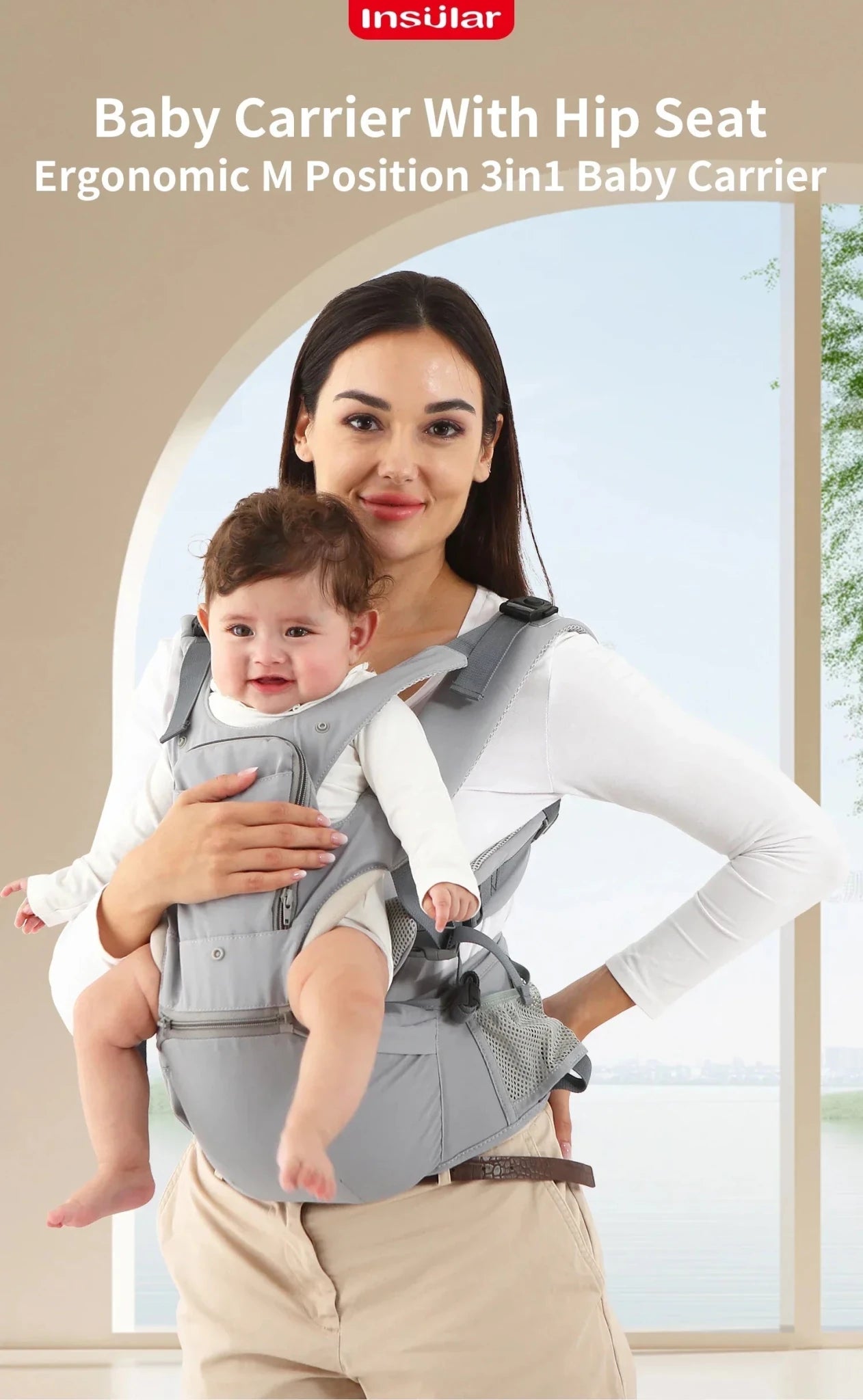 Baby Carrier Front-Facing with Hip Seat & Storage Pockets - Shoptonyg.com