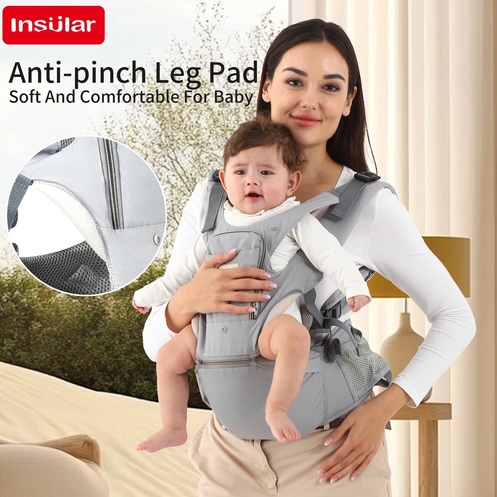 Baby Carrier Front-Facing with Hip Seat & Storage Pockets - Shoptonyg.com
