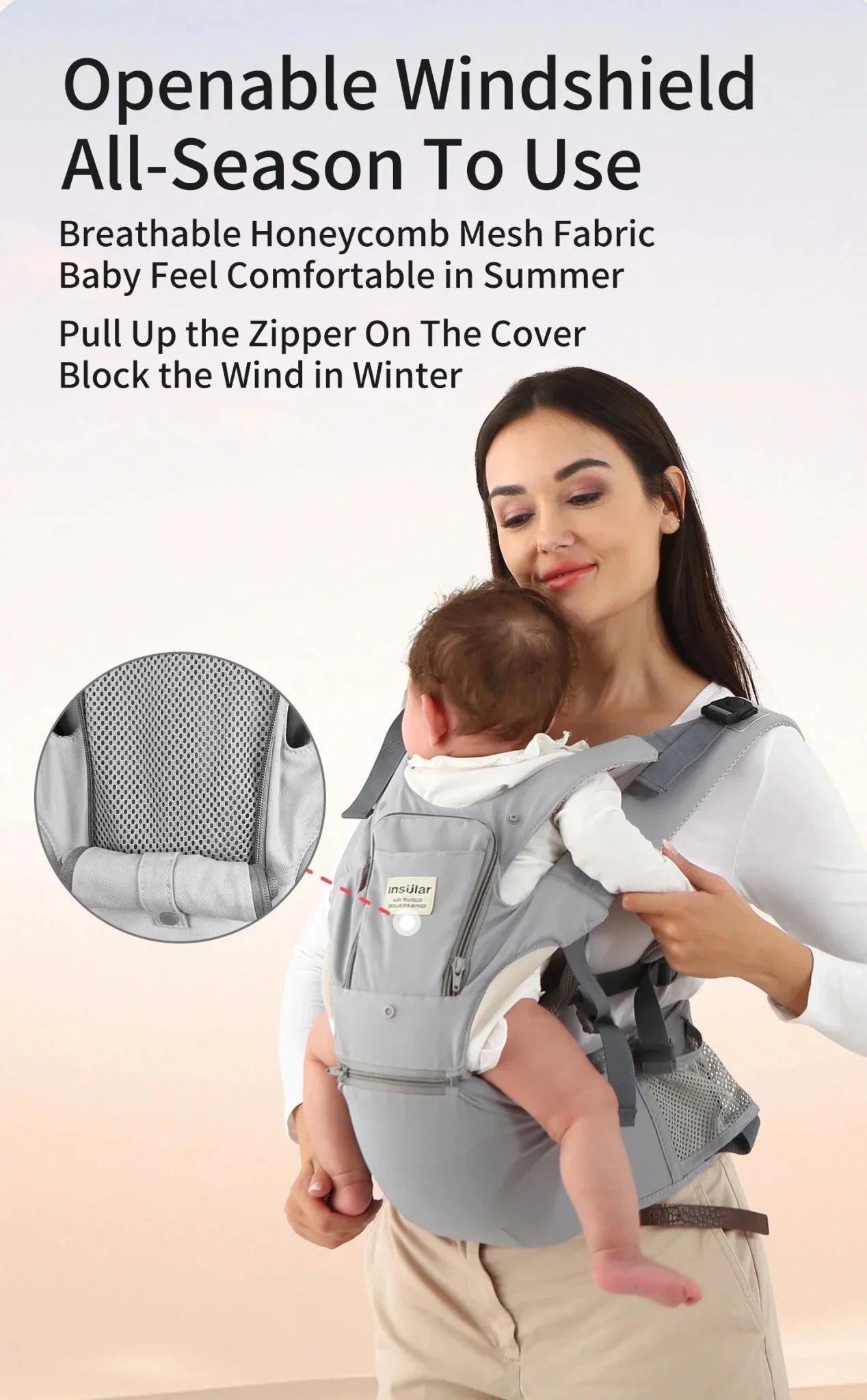 Baby Carrier Front-Facing with Hip Seat & Storage Pockets - Shoptonyg.com