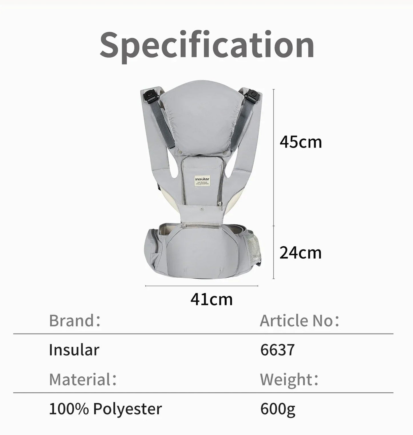 Baby Carrier Front-Facing with Hip Seat & Storage Pockets - Shoptonyg.com