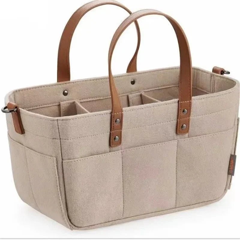 Baby Nursery Felt Storage Basket with Handle & Large Pocket - Shoptonyg.com