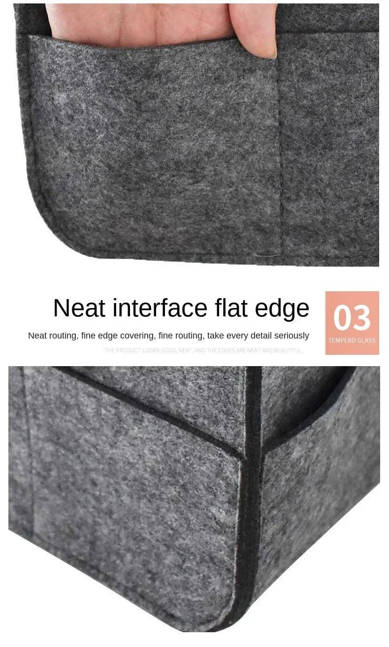 Baby Nursery Felt Storage Basket with Handle & Large Pocket - Shoptonyg.com
