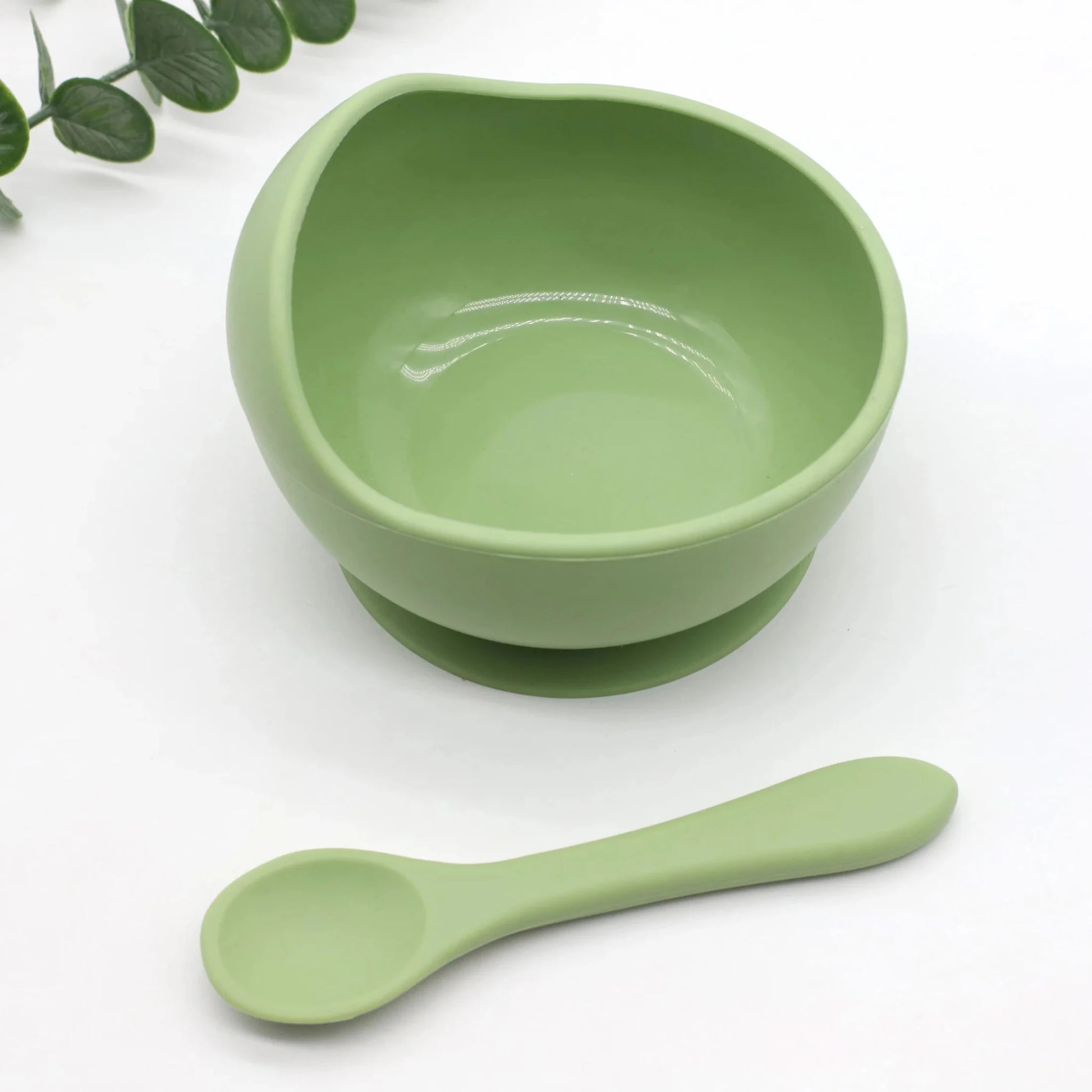 Baby silicone complementary food feeding bowl spoon set with suction cup for strong suction - Shoptonyg.com