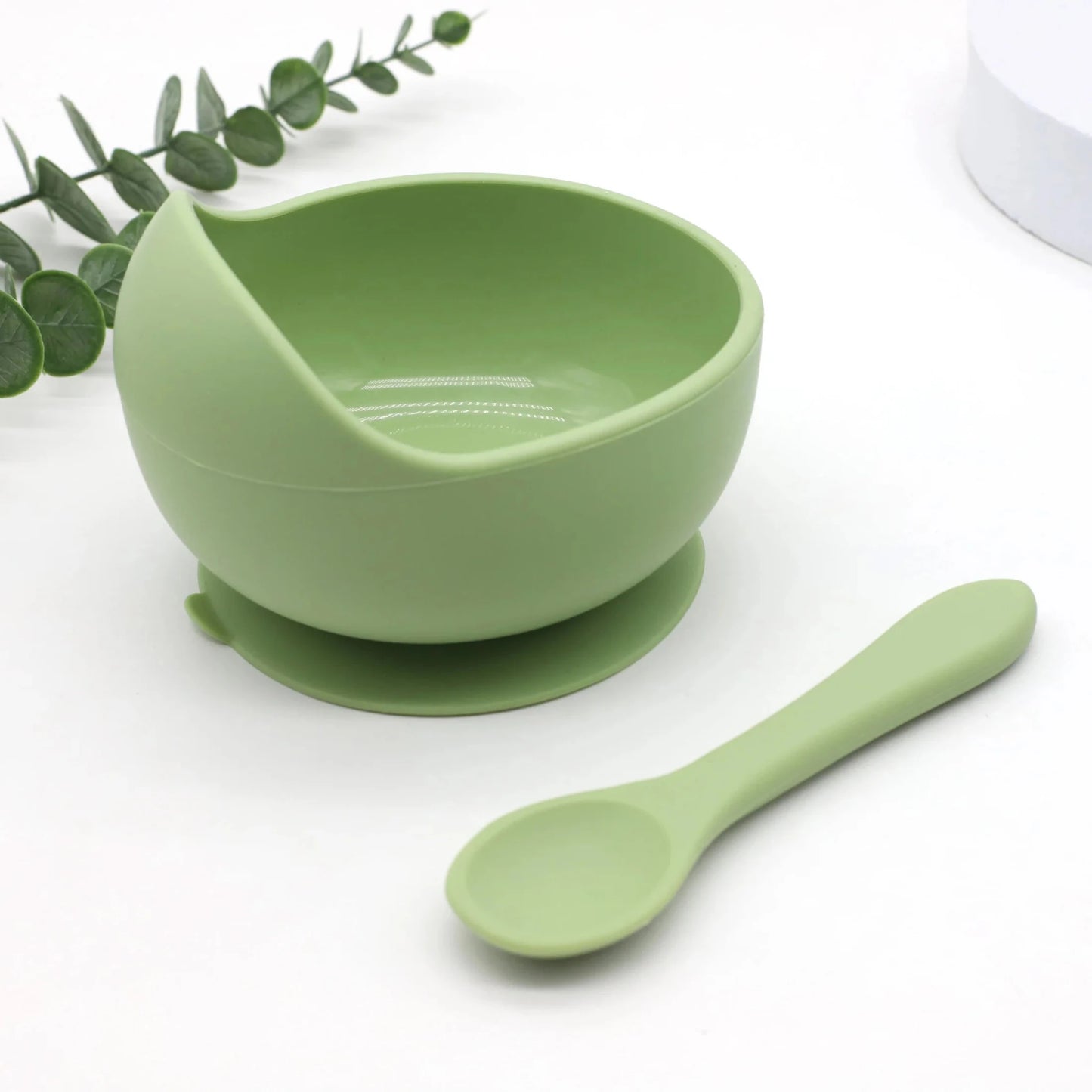Baby silicone complementary food feeding bowl spoon set with suction cup for strong suction - Shoptonyg.com