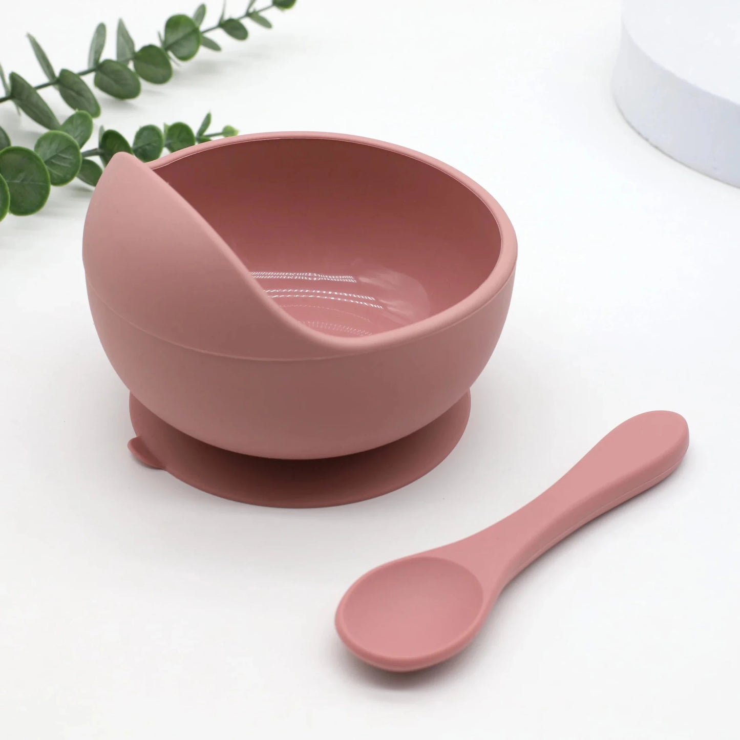 Baby silicone complementary food feeding bowl spoon set with suction cup for strong suction - Shoptonyg.com