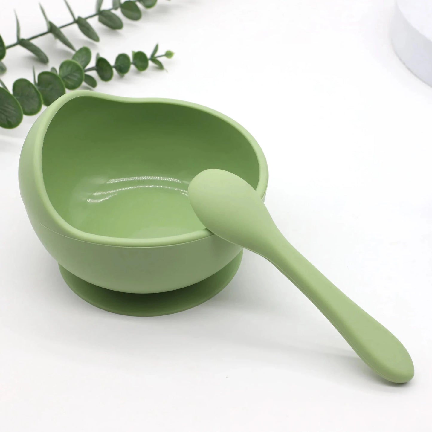 Baby silicone complementary food feeding bowl spoon set with suction cup for strong suction - Shoptonyg.com