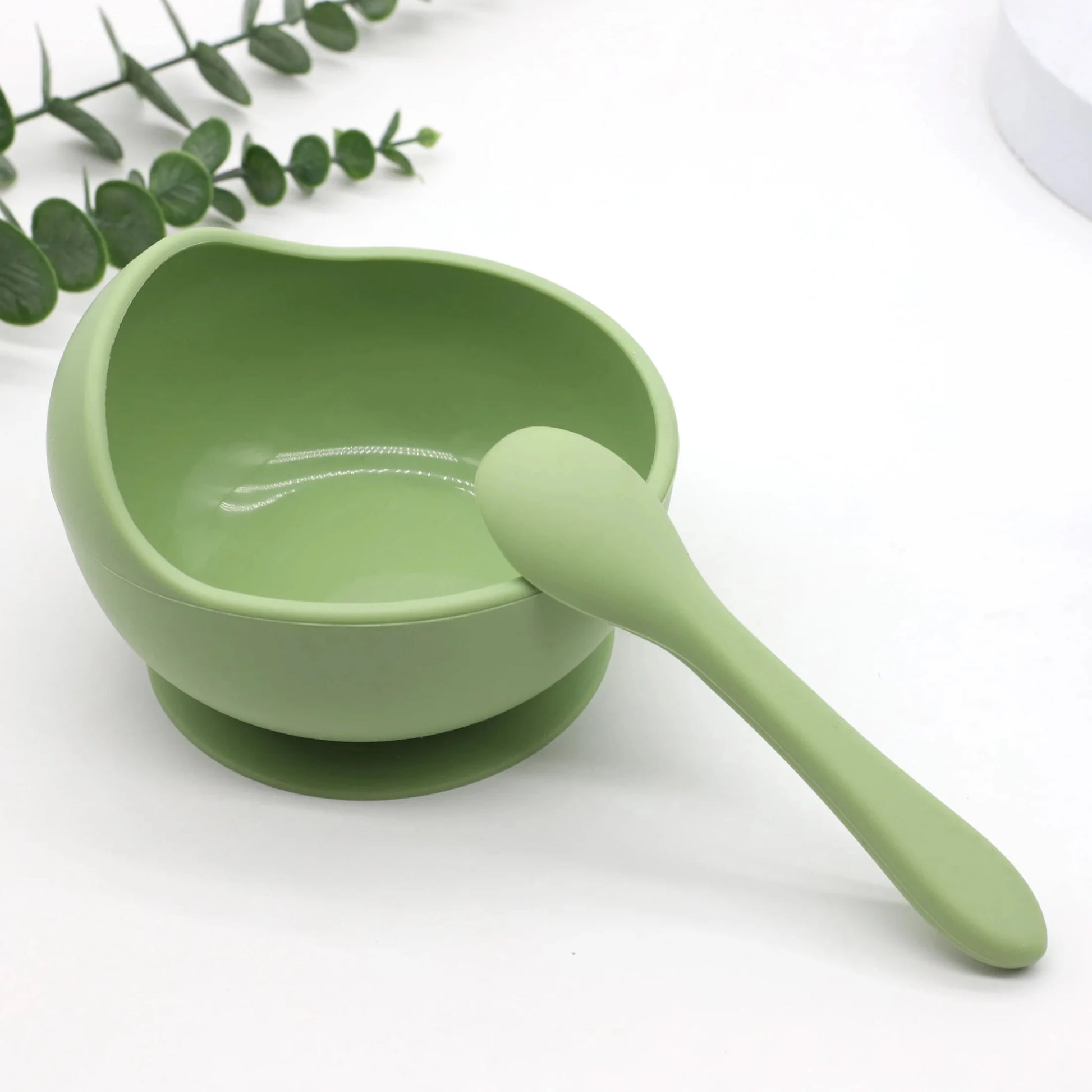 Baby silicone complementary food feeding bowl spoon set with suction cup for strong suction - Shoptonyg.com