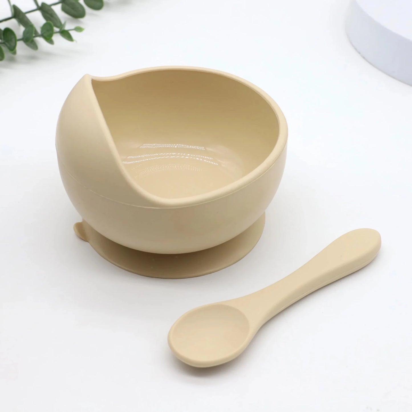 Baby silicone complementary food feeding bowl spoon set with suction cup for strong suction - Shoptonyg.com