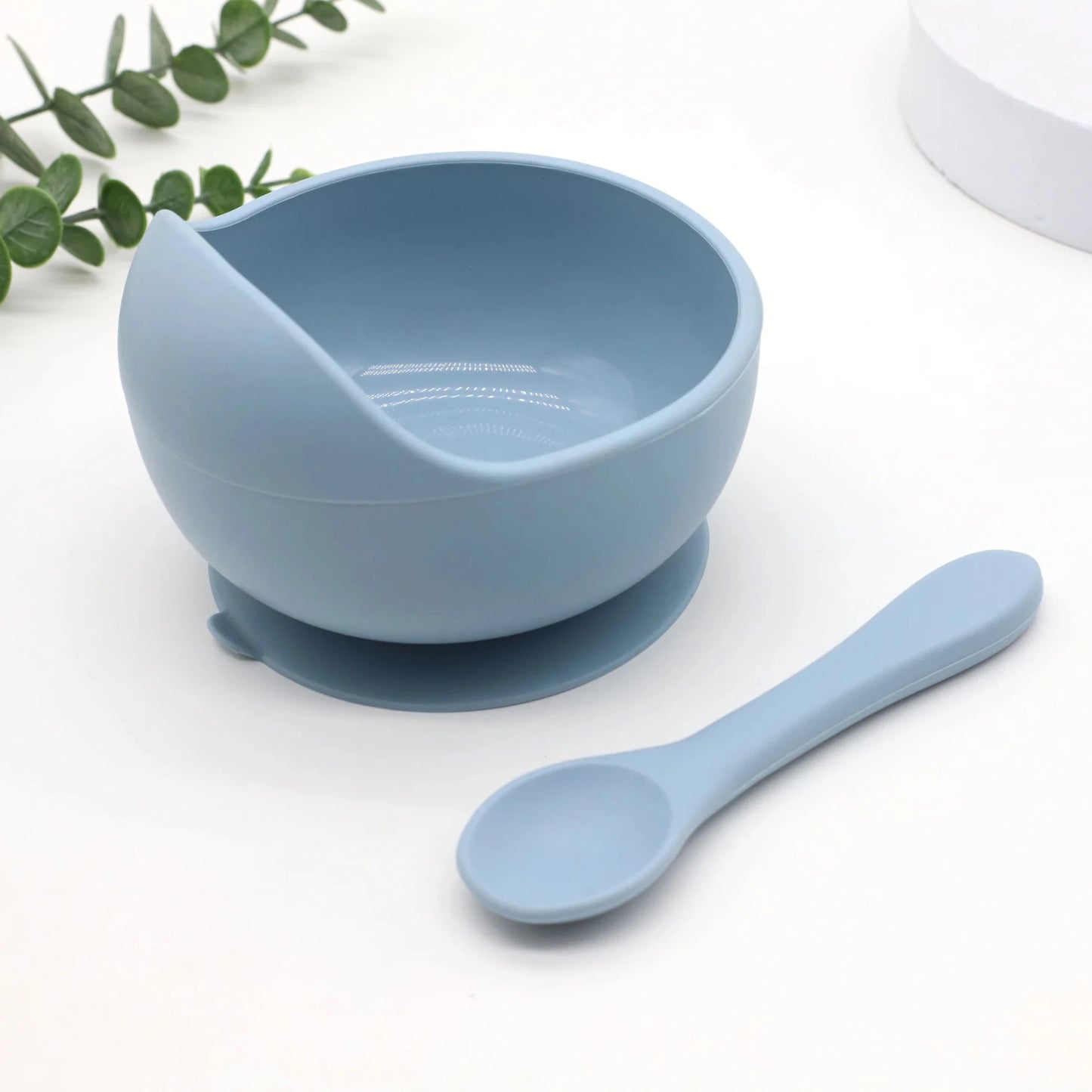 Baby silicone complementary food feeding bowl spoon set with suction cup for strong suction - Shoptonyg.com