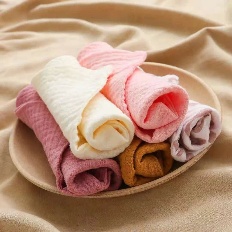 Baby Washcloths Set 5 Pcs – Soft Cotton Muslin
