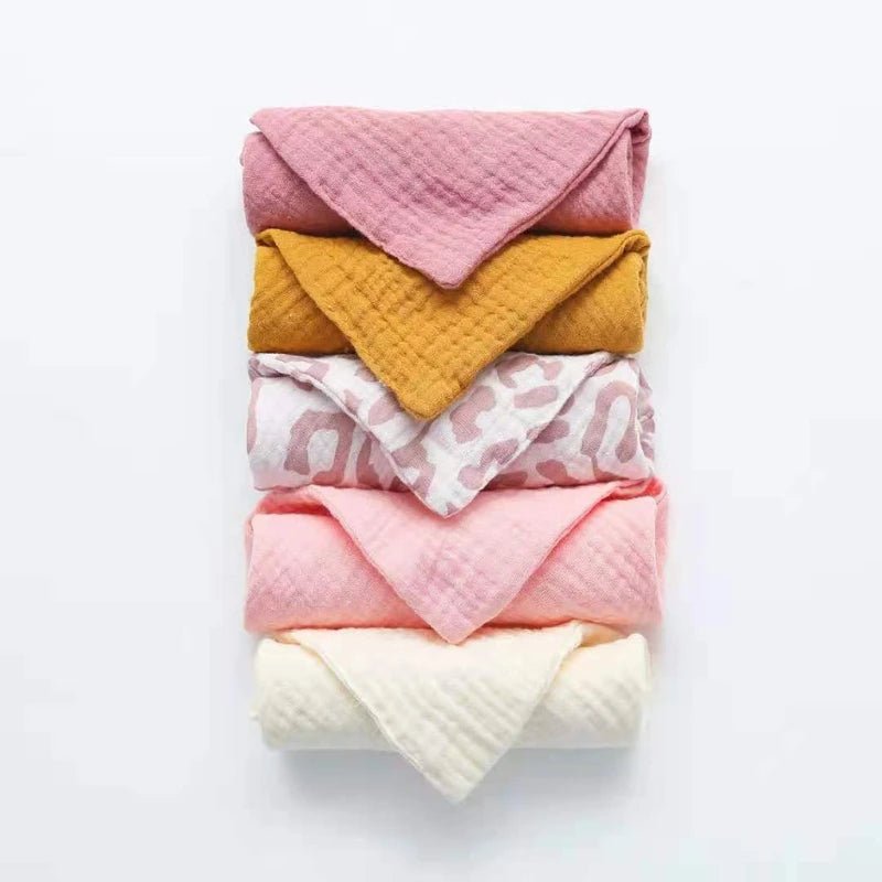 Baby Washcloths Set 5 Pcs – Soft Cotton Muslin
