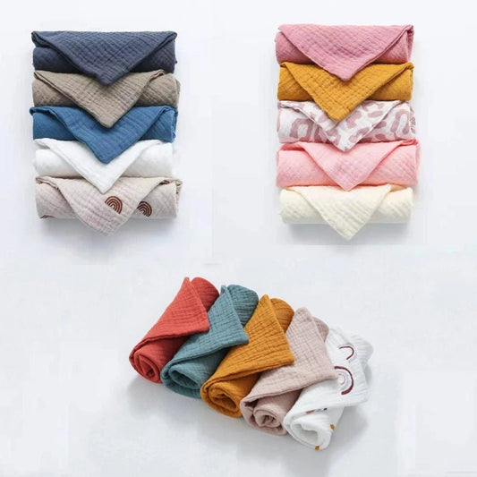 Baby Washcloths Set 5 Pcs – Soft Cotton Muslin