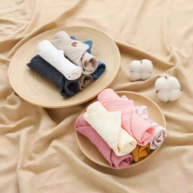 Baby Washcloths Set 5 Pcs – Soft Cotton Muslin