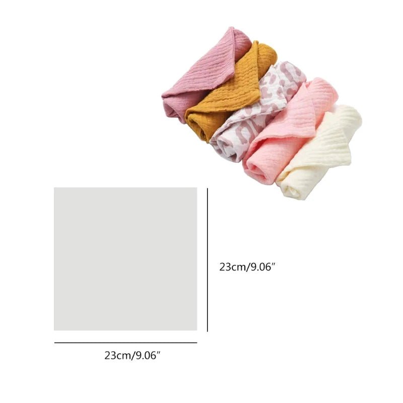 Baby Washcloths Set 5 Pcs – Soft Cotton Muslin
