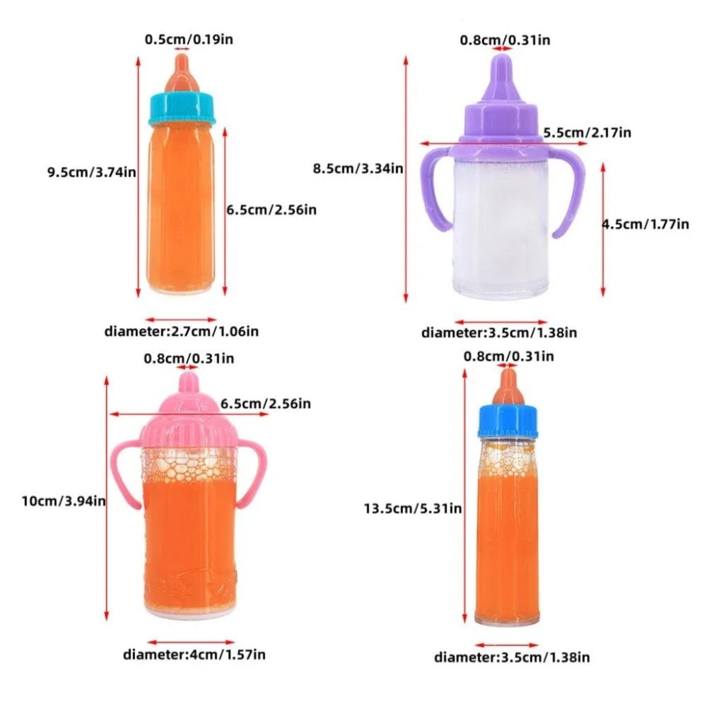 Large size Baby Doll Feeding Bottle Set Baby Care Toy Stroller 2pcs Milk And Juice Bottles With Toy Pacifier For Baby Dolls - Shoptonyg.com