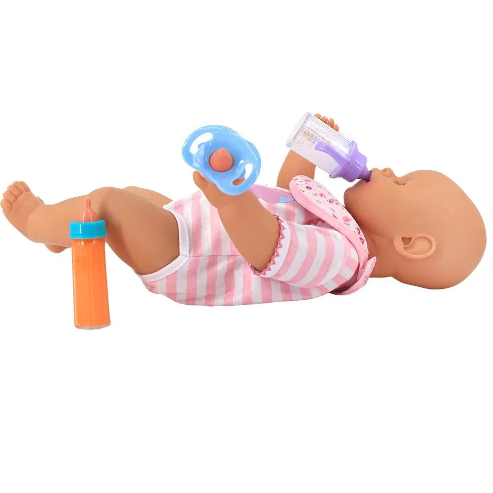 Large size Baby Doll Feeding Bottle Set Baby Care Toy Stroller 2pcs Milk And Juice Bottles With Toy Pacifier For Baby Dolls - Shoptonyg.com