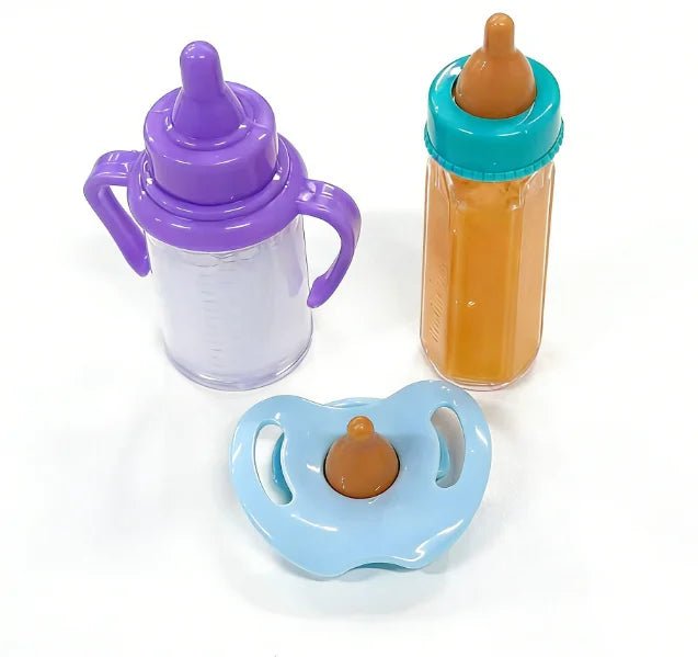 Large size Baby Doll Feeding Bottle Set Baby Care Toy Stroller 2pcs Milk And Juice Bottles With Toy Pacifier For Baby Dolls - Shoptonyg.com