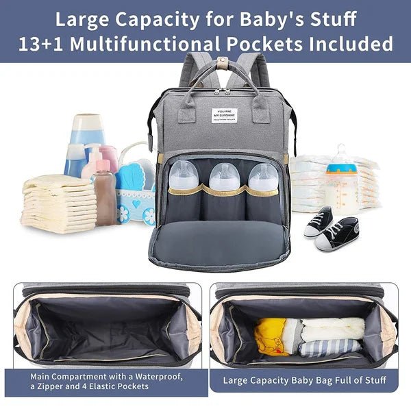 Mommy Bag Large Capacity Diaper Backpack with Bottle Carrier - Shoptonyg.com