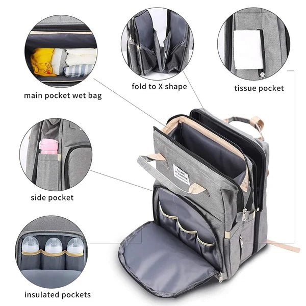 Mommy Bag Large Capacity Diaper Backpack with Bottle Carrier - Shoptonyg.com
