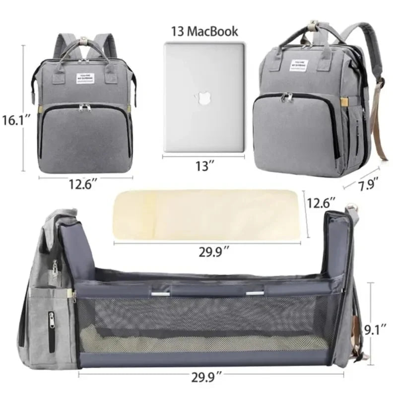 Mommy Bag Large Capacity Diaper Backpack with Bottle Carrier - Shoptonyg.com
