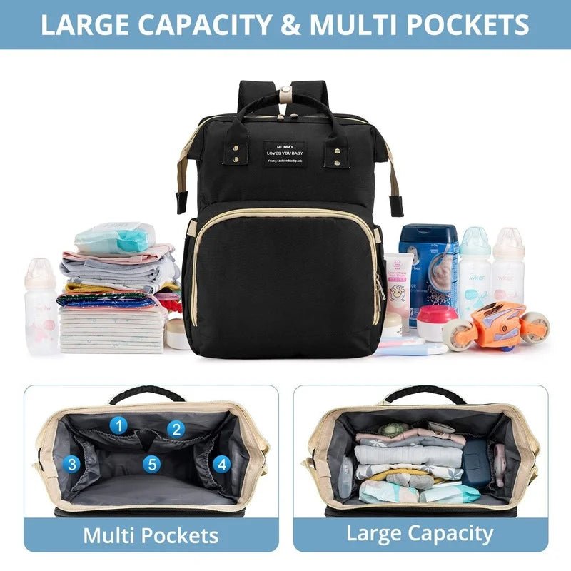 Mommy Bag Large Capacity Diaper Backpack with Bottle Carrier - Shoptonyg.com