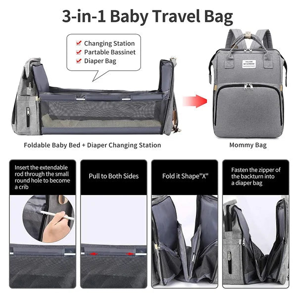 Mommy Bag Large Capacity Diaper Backpack with Bottle Carrier - Shoptonyg.com
