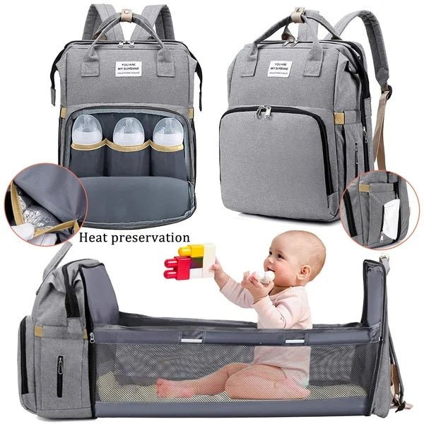 Mommy Bag Large Capacity Diaper Backpack with Bottle Carrier - Shoptonyg.com