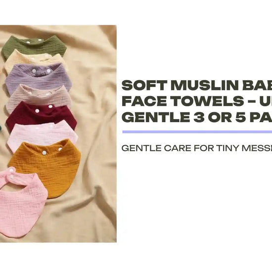 Soft Muslin Baby Bibs &amp; Face Towels &ndash; Ultra-Gentle 3 or 5 Pack by@Outfy