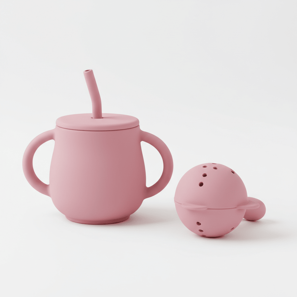 Taza y alimentador de frutas de silicona para bebé
