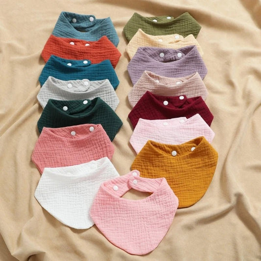 Soft Muslin Baby Bibs & Face Towels – 3 or 5 Pack