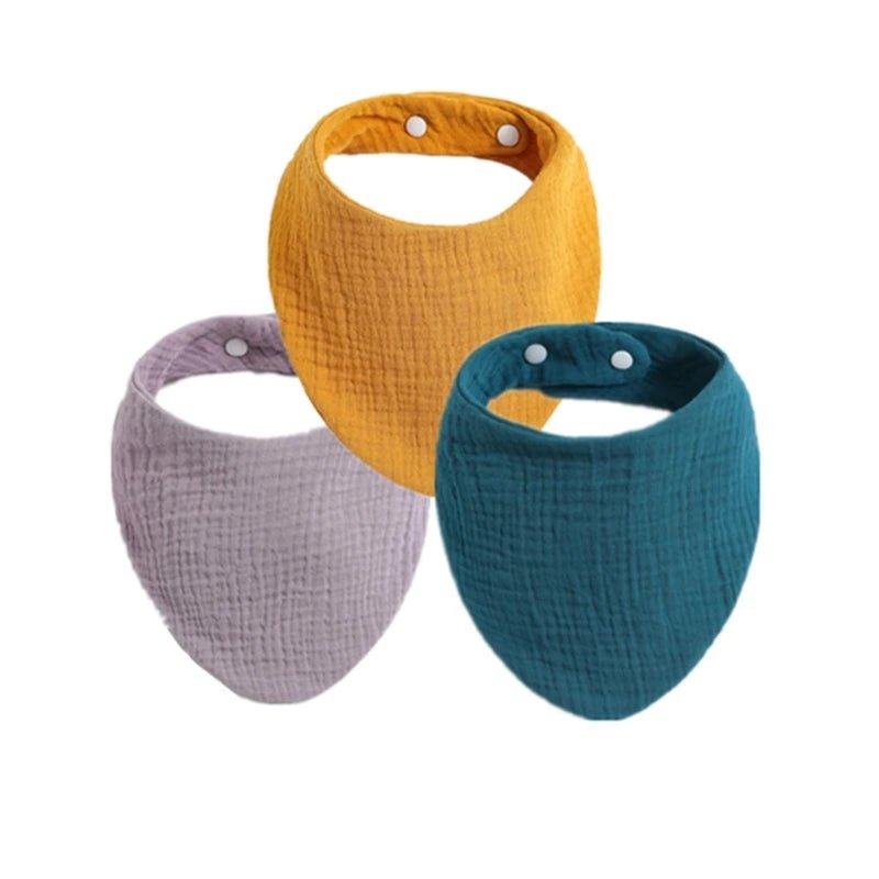 Soft Muslin Baby Bibs & Face Towels – 3 or 5 Pack