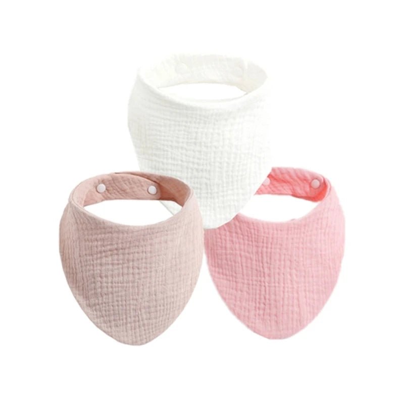 Soft Muslin Baby Bibs & Face Towels – 3 or 5 Pack