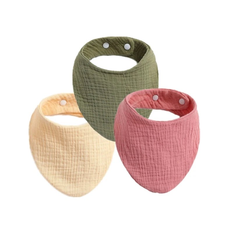 Soft Muslin Baby Bibs & Face Towels – 3 or 5 Pack
