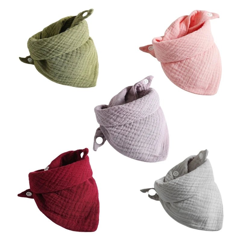 Soft Muslin Baby Bibs & Face Towels – 3 or 5 Pack