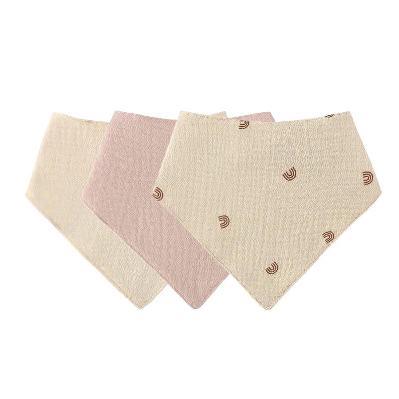 Soft Muslin Baby Bibs & Face Towels – 3 or 5 Pack