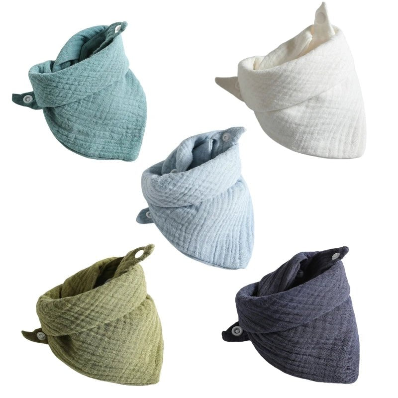 Soft Muslin Baby Bibs & Face Towels – 3 or 5 Pack