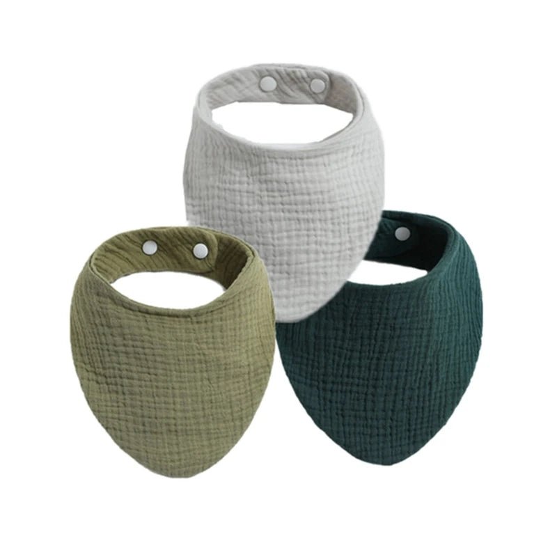 Soft Muslin Baby Bibs & Face Towels – 3 or 5 Pack