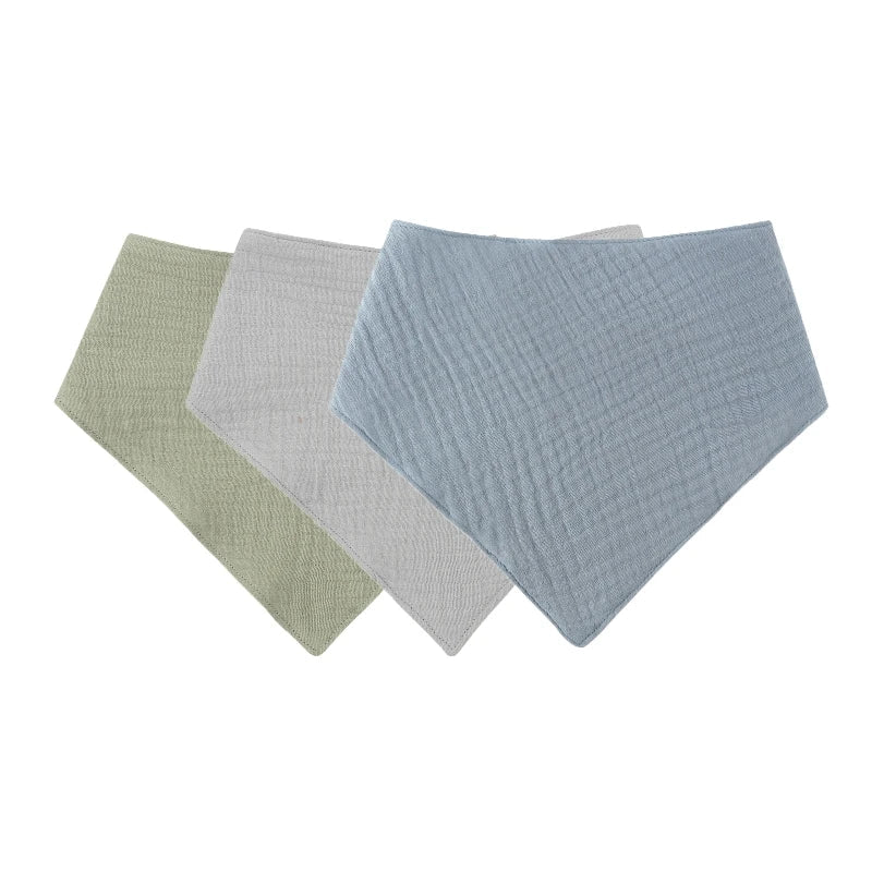 Soft Muslin Baby Bibs & Face Towels – 3 or 5 Pack