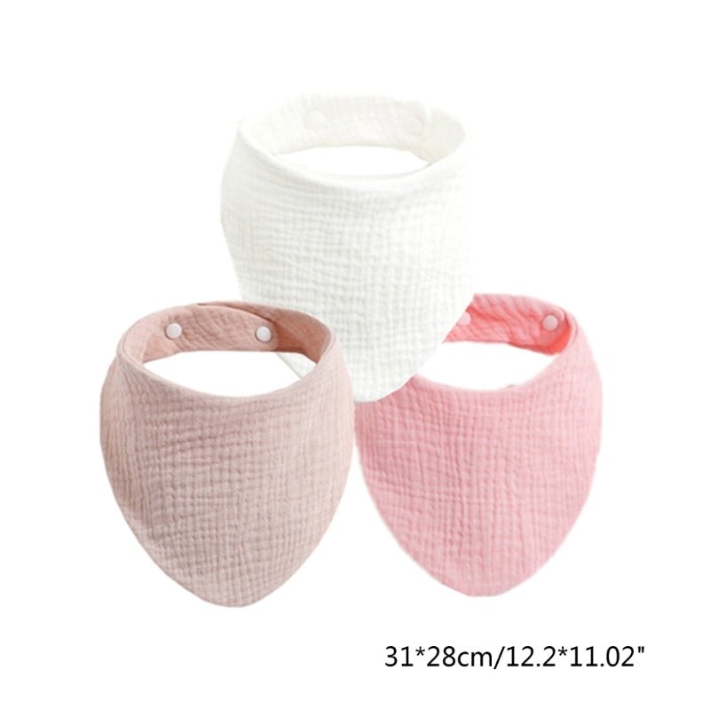 Soft Muslin Baby Bibs & Face Towels – 3 or 5 Pack