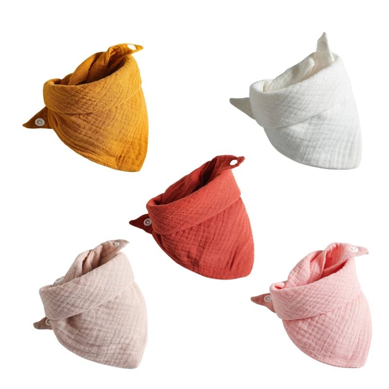 Soft Muslin Baby Bibs & Face Towels – 3 or 5 Pack